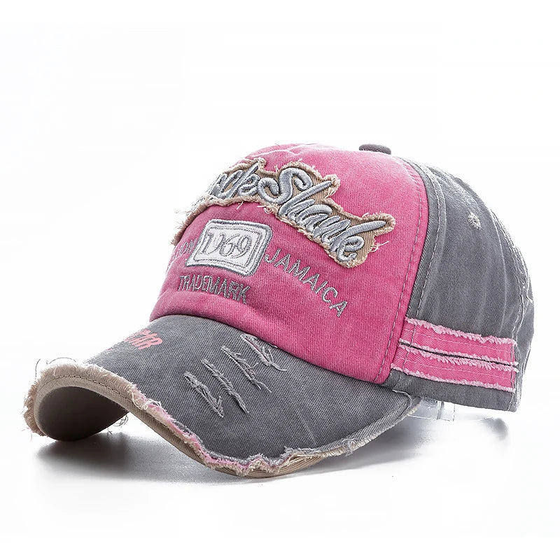 2023 High Quality Washed cowboy letters Cotton Cap For Men Women Adjustable Autdoor Sun protection hat Rock Shark Baseball Caps