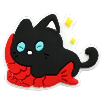 lovely cat series PVC shoe Charms Slippers Buckle combination Fit Wristbands accessories Decoration Bands gift unisex party