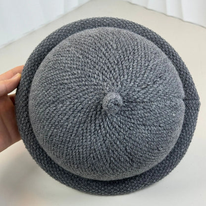 Japanese style Womens Fashion Bucket Hats Knitted Melon Skin Hats Casual Berets Landlord Hats Warm Painter Pacifier Caps 모자