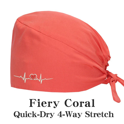 ECG Embroider Working Hats for Man Woman Pet TOOTH Clinic Scrub Caps Quick Dry Breathable Dentist Cap MSG-03