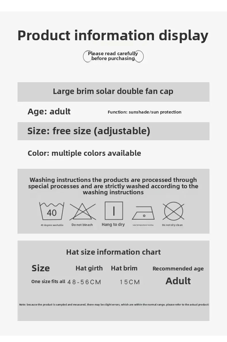 Solar Powered Fishing Hat With USB Charging Fan Adjustable Breathable Cap for Hiking Camping Outdoor Sports Father Day Gift