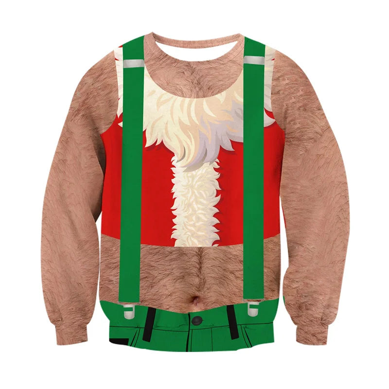 Fashion Ugly Christmas Sweater Men Women 3d Printing Funny Xmas Sweatshirt Crewneck Long Sleeve Pullover Oversized Hoodies