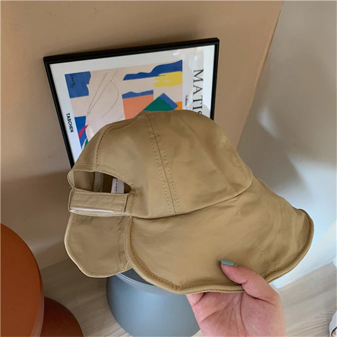 Korean Version Dome Sunshade Fisherman Hat Women's Summer Sunshade Hat Velcro Large Brim Basin Hat