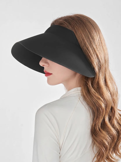 Women's Sun Top Hat with UV Protection, Seamless One-Piece Visor, Wide Brim for Full Shade, Hollow Top Sun Cap