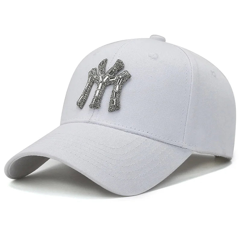 New MY Inlay Diamond Men's Outdoor Sports Baseball Hats Women's Fashion Trend Casual Duck Tongue Caps Suitable For All Seasons
