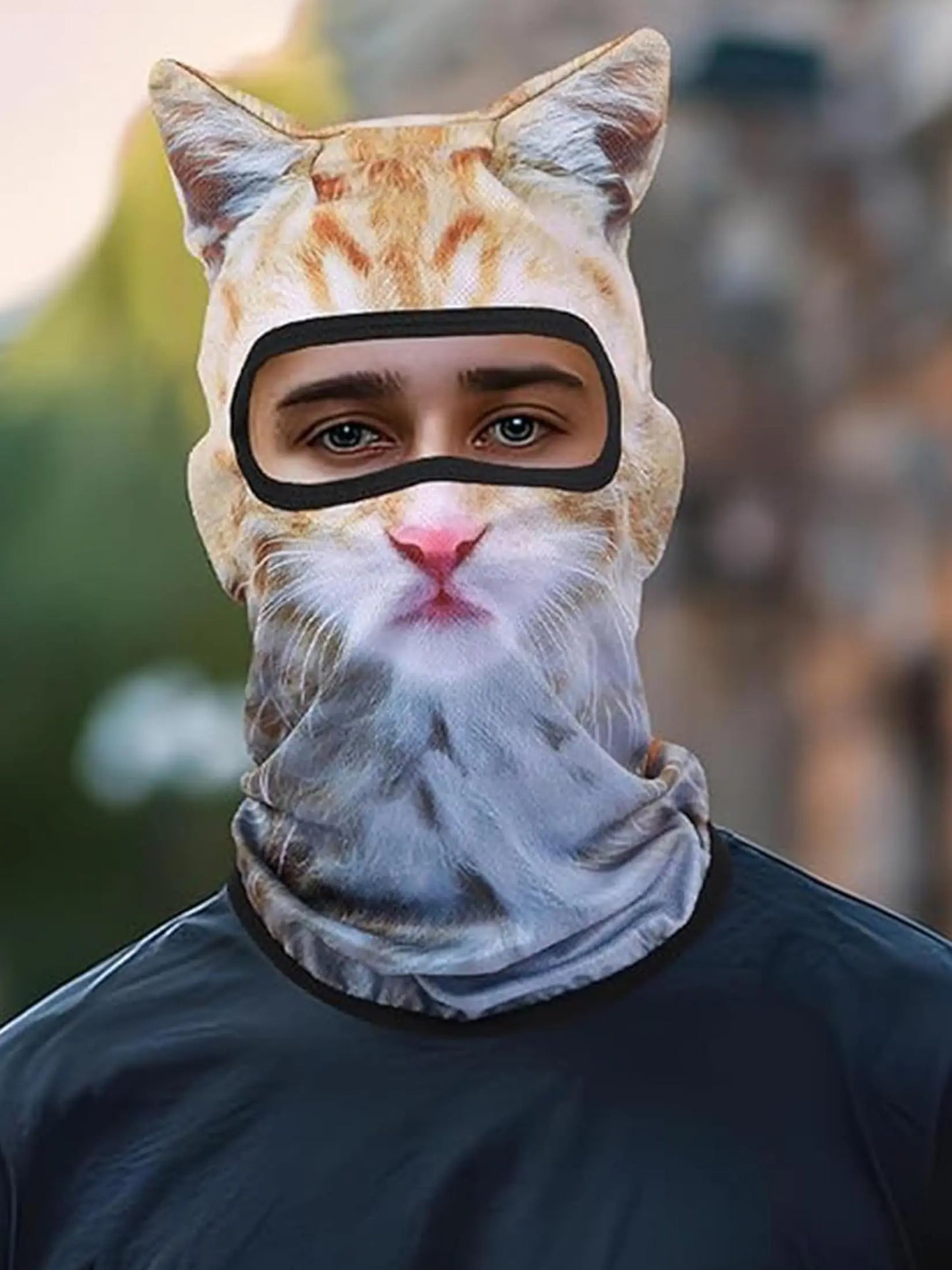 3D Cat Animal Ski Balaclava Ski Mask with Ears,Suitable for Music Festivals,Raves,Ski,Halloween or Party Outdoor