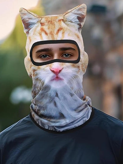 3D Cat Animal Ski Balaclava Ski Mask with Ears,Suitable for Music Festivals,Raves,Ski,Halloween or Party Outdoor