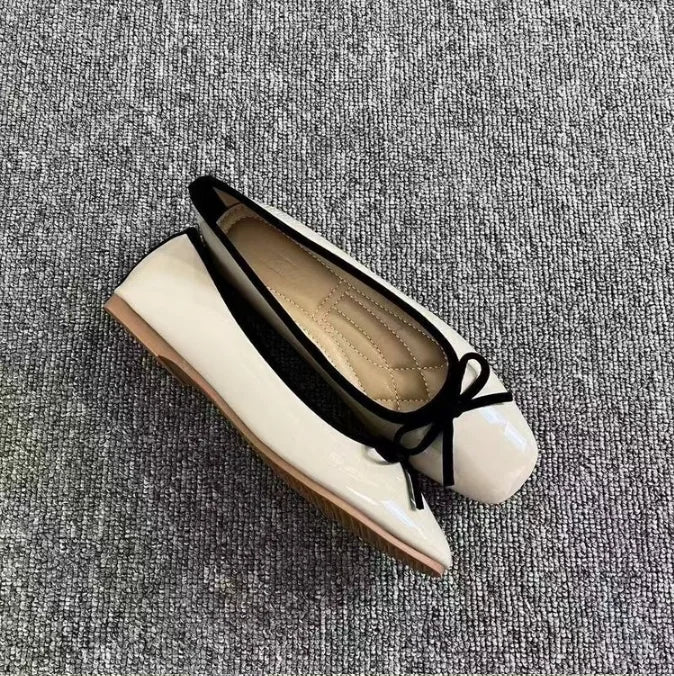 Women's Square Toe Bowknot Loafers, Shallow Slip-On Flat Shoes, Soft Sole Comfortable, Summer Casual Office Commuter, Plus Size