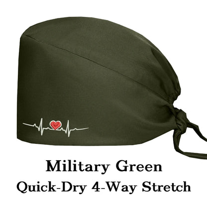 ECG Embroider Working Hats for Man Woman Pet TOOTH Clinic Scrub Caps Quick Dry Breathable Dentist Cap MSG-03