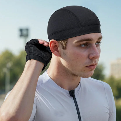 Summer Thin Breathable Mesh Skull Beanie Cap Sweat Absorbent Sport Cap Under Helmet Liner Moisture Wicking Quick Dry Cycling Hat