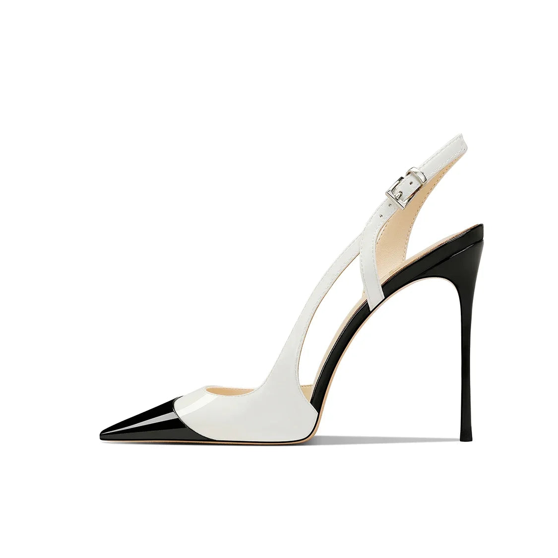White Patent Leather Design with a High-End and Non-Tiring Foot Feel. 2026 New Pointed and Slim Heeled High Heels for Women