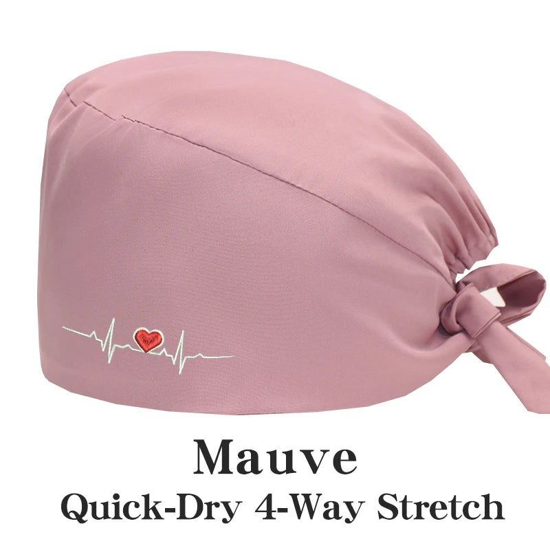 ECG Embroider Working Hats for Man Woman Pet TOOTH Clinic Scrub Caps Quick Dry Breathable Dentist Cap MSG-03