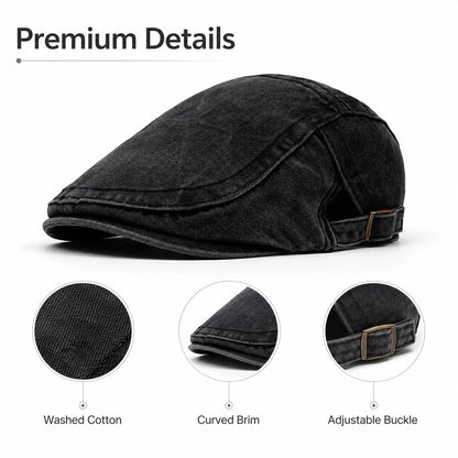 Vintage Washed Cotton Flat Cap Men Newsboy Hat Duckbill Ivy Cap Women Casual Driving Cabbie Painter Beret Spring Autumn
