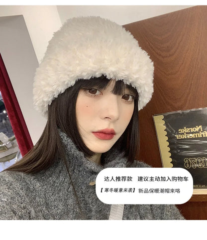 Autumn Winter Women's Hat 2022 New Simple Soft Beanie Thickening Knitted Cap Outdoor Warm Cold-Proof Bonnet Skull Beanie Hat