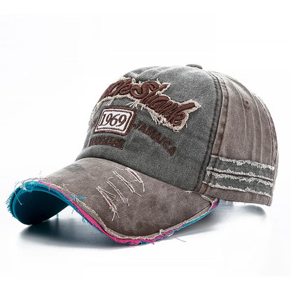 2023 High Quality Washed cowboy letters Cotton Cap For Men Women Adjustable Autdoor Sun protection hat Rock Shark Baseball Caps