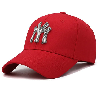 New MY Inlay Diamond Men's Outdoor Sports Baseball Hats Women's Fashion Trend Casual Duck Tongue Caps Suitable For All Seasons