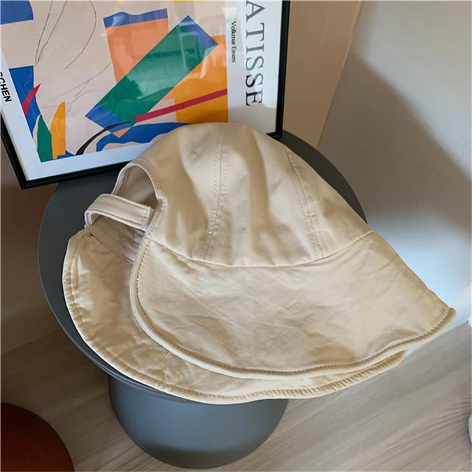 Korean Version Dome Sunshade Fisherman Hat Women's Summer Sunshade Hat Velcro Large Brim Basin Hat