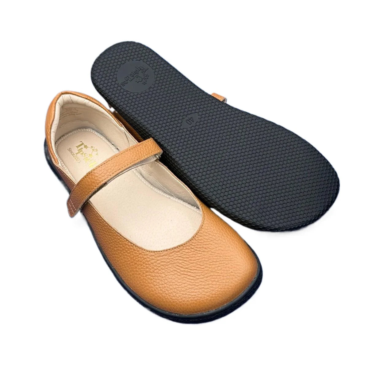 Tipsietoes 2025 Sprinng Autumn Barefoot Leather Ballerina For Women With Flat Soft Sole Zero Drop Wider Toes Box Light Weight