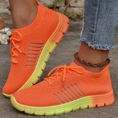 Women Purple Platform Sports Shoes Women Thick Sole Breathable Black Casual Shoes Fashion Slip On 2025 Outdoor Walking Sneakers