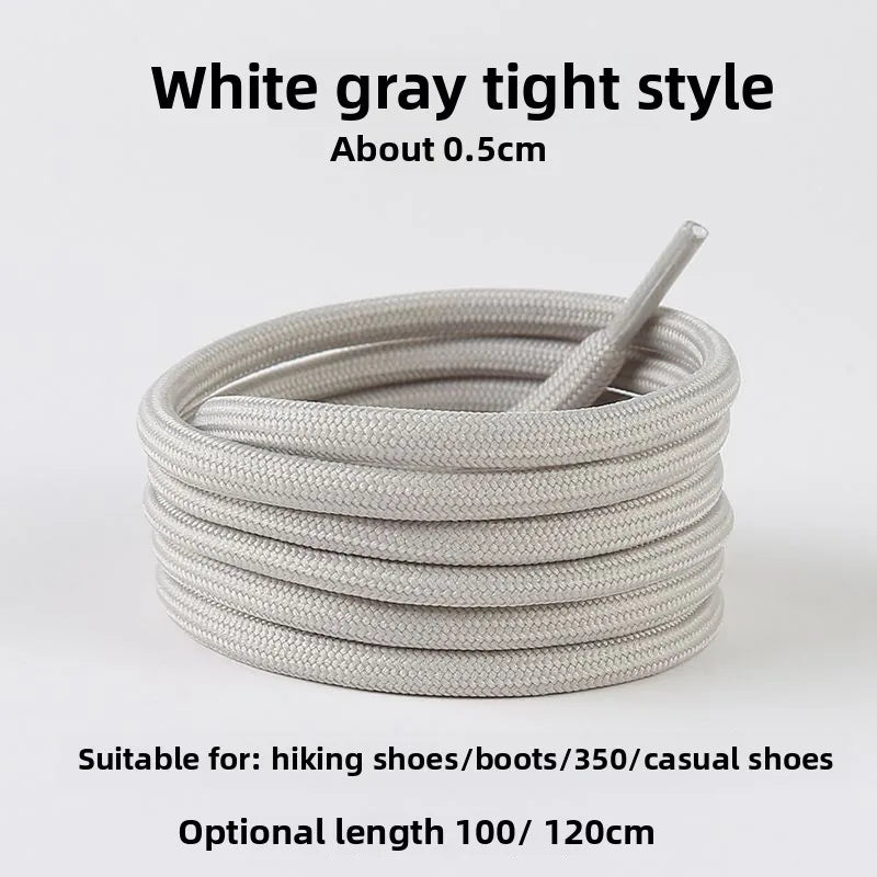 Light Gray Shoelaces Sports Shoes Wear-resistant Rope Men's Round Style Women's Flat Shoelaces Rope Casual Flat Round Sneakers