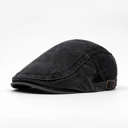 Vintage Washed Cotton Flat Cap Men Newsboy Hat Duckbill Ivy Cap Women Casual Driving Cabbie Painter Beret Spring Autumn