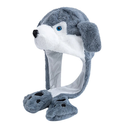 Hot Sale Unisex Funny Ear Hat Animal Style Couple Cute Ear Moving Up Cap Men Women Girls Rabbits Ears Plush Winter Lovely Hat ﻿