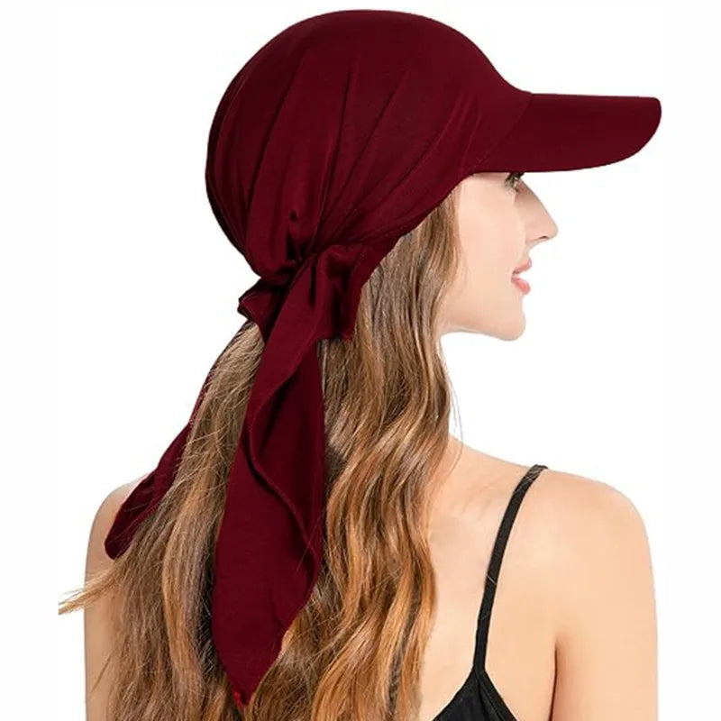 Summer Baseball Caps Turban Shawl Design Women Muslim Low Profile Fitted Hat 2024 Soft Breathable Headscarf Hijabs