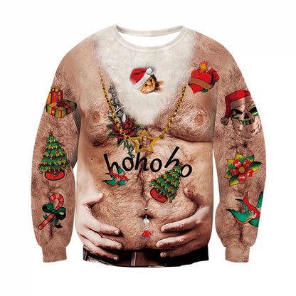 Fashion Ugly Christmas Sweater Men Women 3d Printing Funny Xmas Sweatshirt Crewneck Long Sleeve Pullover Oversized Hoodies
