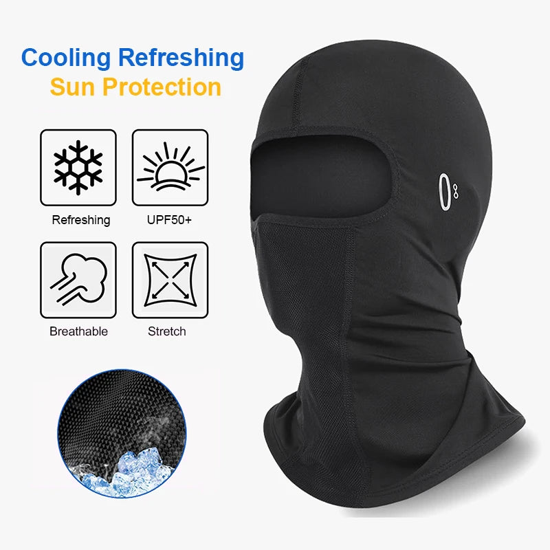 Sun Protection Balaclava  Cycling Full Face Mask Hiking Ice Silk Sun Men Women Sunglasses Holes Cooling Motorcycle Face Cover