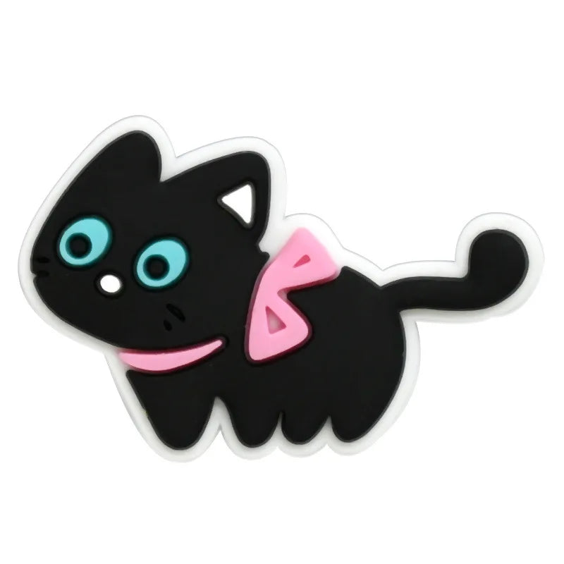 lovely cat series PVC shoe Charms Slippers Buckle combination Fit Wristbands accessories Decoration Bands gift unisex party
