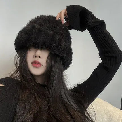 Autumn Winter Women's Hat 2022 New Simple Soft Beanie Thickening Knitted Cap Outdoor Warm Cold-Proof Bonnet Skull Beanie Hat