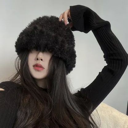 Autumn Winter Women's Hat 2022 New Simple Soft Beanie Thickening Knitted Cap Outdoor Warm Cold-Proof Bonnet Skull Beanie Hat