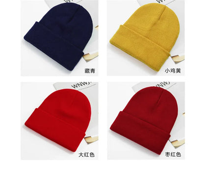 Acrylic Beanie Cap for Adult Winter Women Men Plain Skullies Beanie Hats Custom Logo Knitted Hats SKullies Skullcap