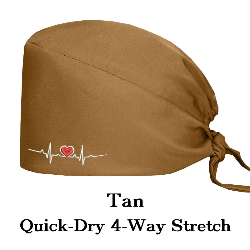 ECG Embroider Working Hats for Man Woman Pet TOOTH Clinic Scrub Caps Quick Dry Breathable Dentist Cap MSG-03