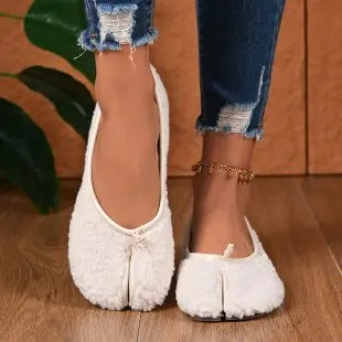 Fashion Soft Leather Split Toe Women Tabi Ballet Flats Spring Autumn Comfortable Walking Lazy Loafers Casual Girls Dance Shoes