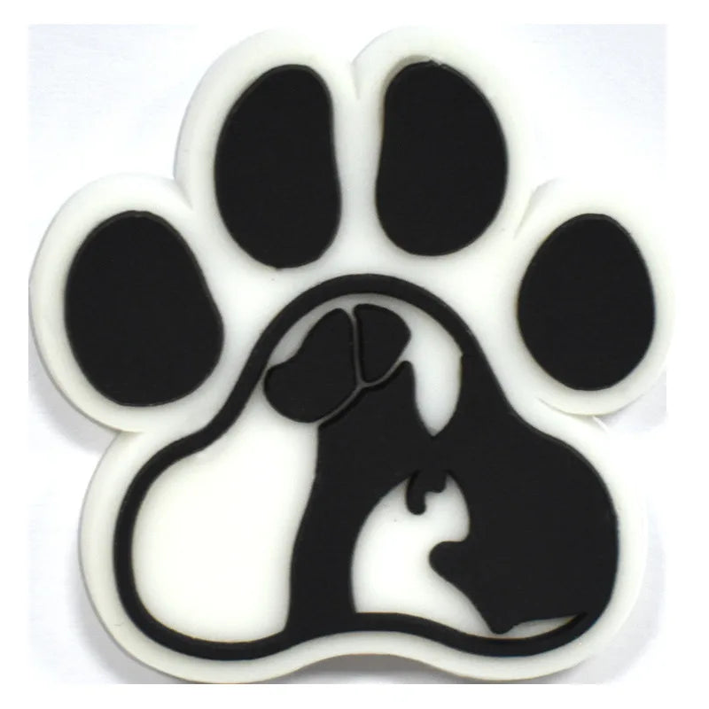 lovely dog paw PVC shoe Charms Slippers Buckle combination Fit Wristbands accessories Decoration Bands gift unisex party