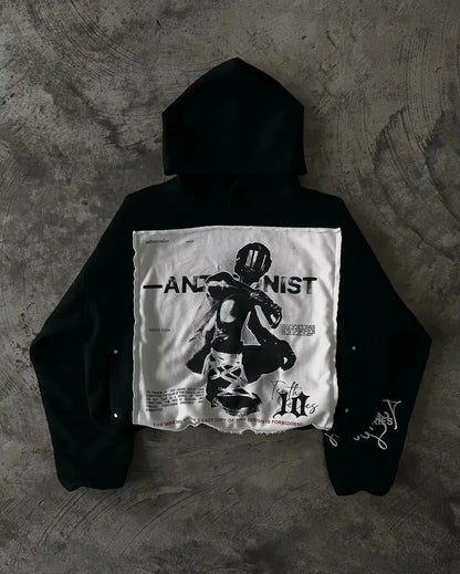 Y2K Retro Zipper Hoodies Women Harajuku Sexy Slim Fit Sweatshirt Autumn Skull Graphic Embroidery Hooded Jacket Gothic Clothing