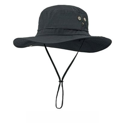 Wide Brim Waterproof Big Size 63-67cm Bucket Hats Men Summer UV Protection Sun Hat Foldable Chin Strap Hiking Cap Fishing Hat