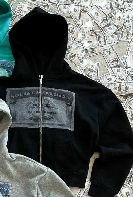 Autumn Y2K retro hoodies for men and women with printed personalized patterns Y2K style street hooded cardigan long sleeves
