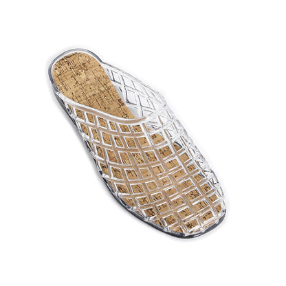 2025 Women's New Flat Slippers with Hollow PVC Breathable Summer Outerwear Baotou Bag and Casual Jelly Slippers
