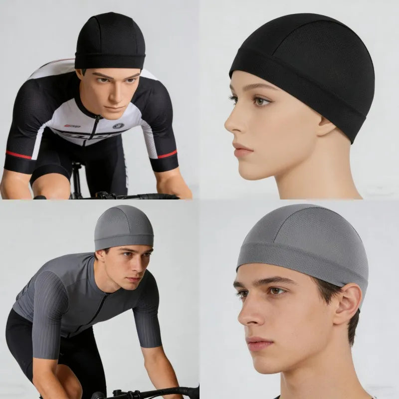 Summer Thin Breathable Mesh Skull Beanie Cap Sweat Absorbent Sport Cap Under Helmet Liner Moisture Wicking Quick Dry Cycling Hat