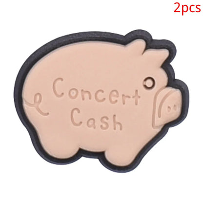 2pcs Lot Coin Money Shaped Character Shoe Buckles Charms Combination Designer for Women Accessories for Girls Adults Unisex Gift