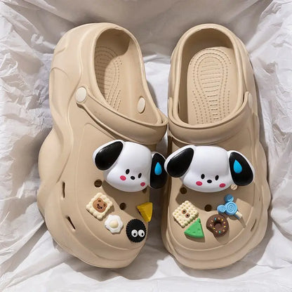 Women DIY Cute Animal button Decor Clogs Fashion Summer Spring Autumn Beach Sandals Cave Hole Female Garden Shoes Students Girls