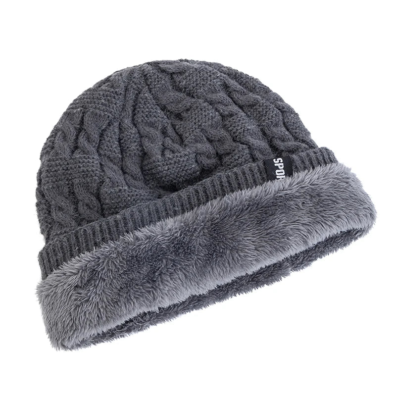New Women Winter Hats Female Sports Label Casual Beanie Hat Fleece Lined Warm Knitted Hats