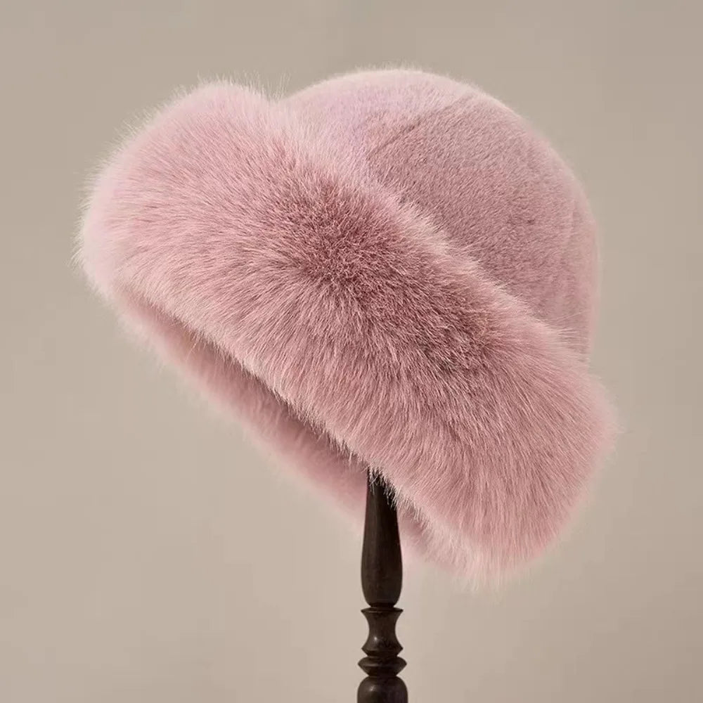 Fur Hat Women Warm Snow Ski Cap Female Faux Fox Fur Thick Warm Winter Hat Lady Windproof Russian Hat Ear Warmer Bonnet Hot Sale