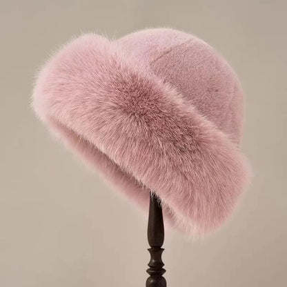 Fur Hat Women Warm Snow Ski Cap Female Faux Fox Fur Thick Warm Winter Hat Lady Windproof Russian Hat Ear Warmer Bonnet Hot Sale