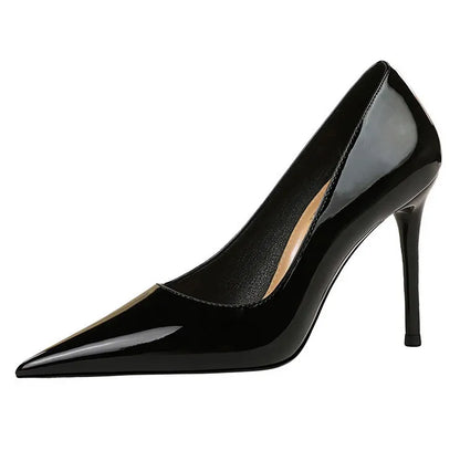 BIGTREE Shoes Pointed Toe Red Women Pumps Patent Leather High Heels Occupational OL Office Shoes Stiletto Female Heels Shoes