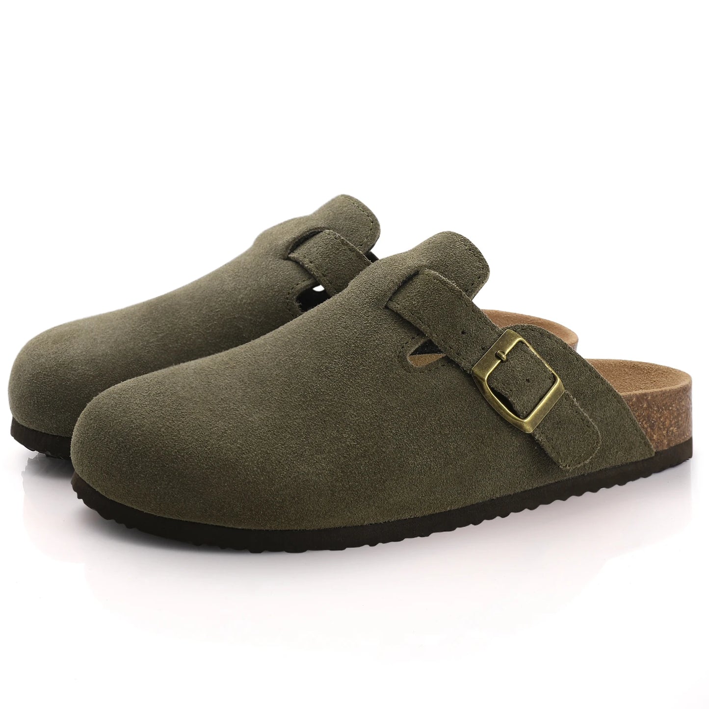 Comwarm Fur Lined Clogs For Women Men Winter Fuzzy Cork Slippers Fur Cork Mules Short Plush House Cork Shoes Winter zuecos mujer