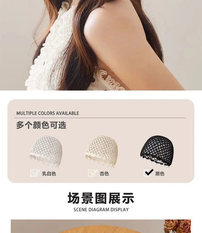 Fashion Hollowed Out Woven Pullover Hats Crochet Breathable Beret Cap Pearl Fringed Retro Beanies Cap for Women Summer Korean