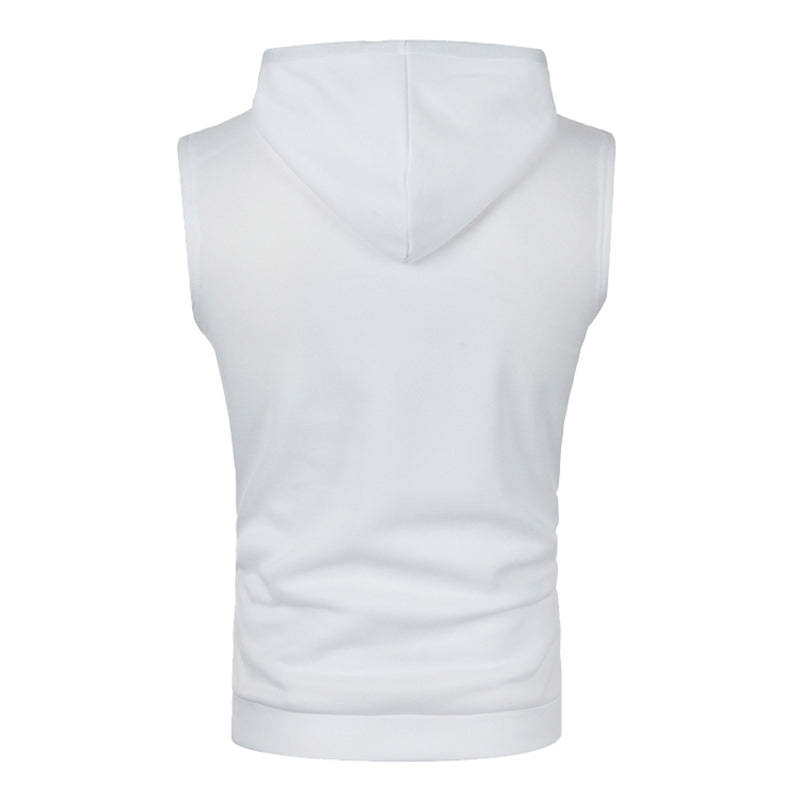 Mens Sleeveless Hoodies Fashion Casual Hooded Sweatshirt Men Bodybuilding Tank Top Sporting Shirt Waistcoat Vest Gym